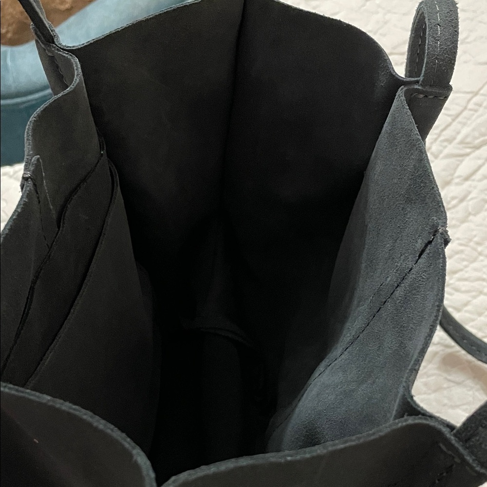 Portland Leather Charcoal suede Devon bag - Picture 2 of 3